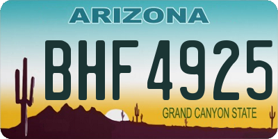 AZ license plate BHF4925