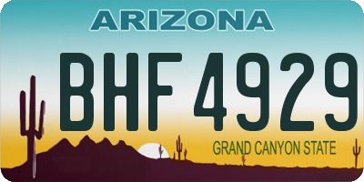 AZ license plate BHF4929