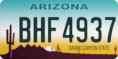 AZ license plate BHF4937
