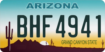 AZ license plate BHF4941