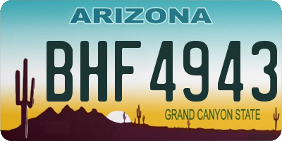 AZ license plate BHF4943