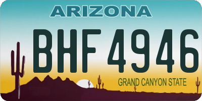 AZ license plate BHF4946