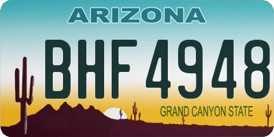 AZ license plate BHF4948