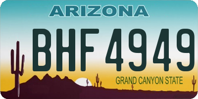 AZ license plate BHF4949