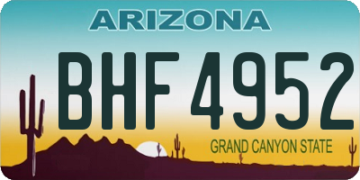 AZ license plate BHF4952