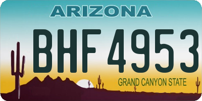 AZ license plate BHF4953