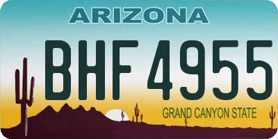 AZ license plate BHF4955