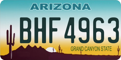 AZ license plate BHF4963