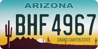 AZ license plate BHF4967