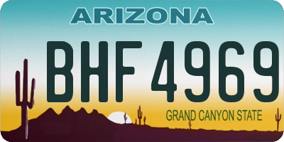 AZ license plate BHF4969