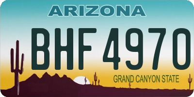 AZ license plate BHF4970