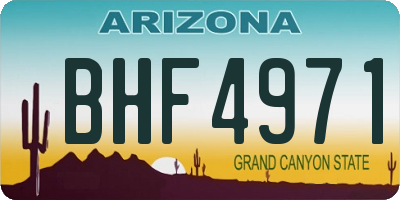 AZ license plate BHF4971
