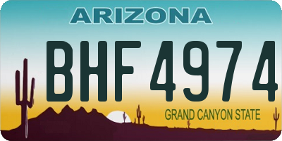 AZ license plate BHF4974