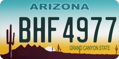 AZ license plate BHF4977