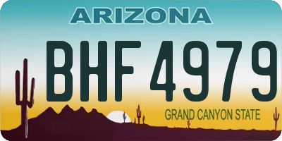 AZ license plate BHF4979
