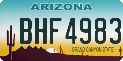 AZ license plate BHF4983