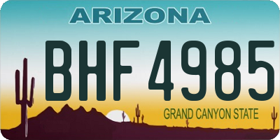 AZ license plate BHF4985