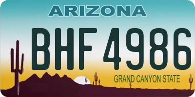 AZ license plate BHF4986