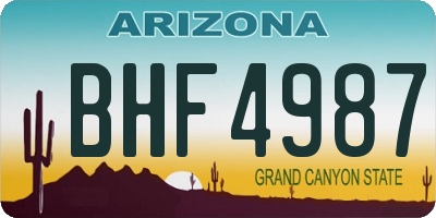 AZ license plate BHF4987