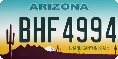 AZ license plate BHF4994