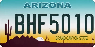 AZ license plate BHF5010