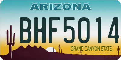 AZ license plate BHF5014