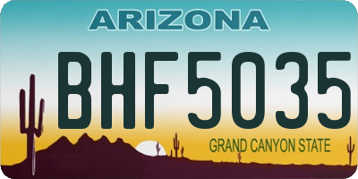 AZ license plate BHF5035