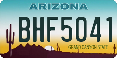 AZ license plate BHF5041