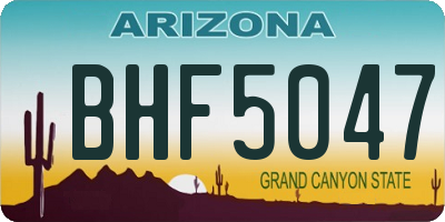 AZ license plate BHF5047