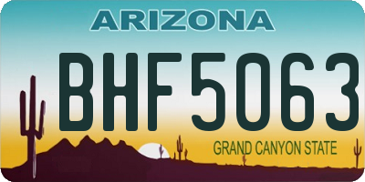 AZ license plate BHF5063