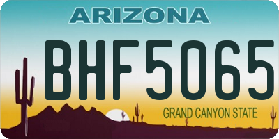 AZ license plate BHF5065