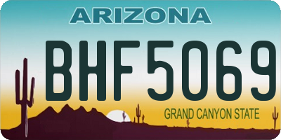 AZ license plate BHF5069