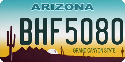 AZ license plate BHF5080