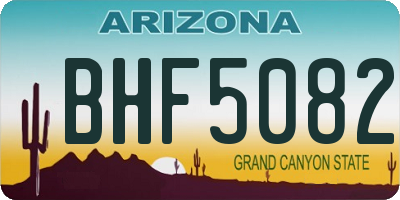 AZ license plate BHF5082