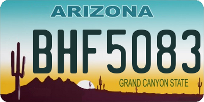 AZ license plate BHF5083