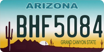 AZ license plate BHF5084