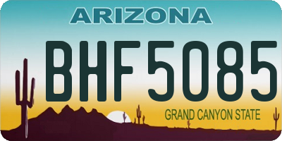 AZ license plate BHF5085