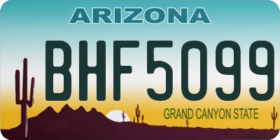 AZ license plate BHF5099