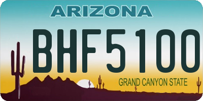 AZ license plate BHF5100