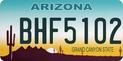 AZ license plate BHF5102