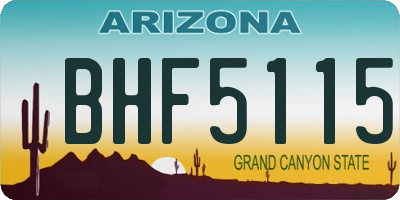 AZ license plate BHF5115