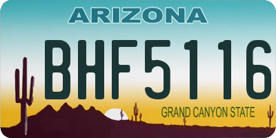 AZ license plate BHF5116