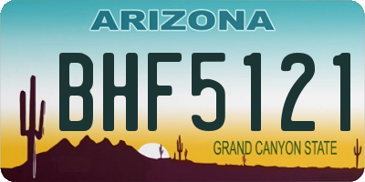 AZ license plate BHF5121