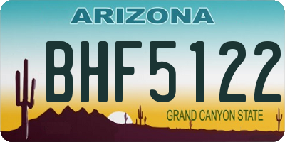 AZ license plate BHF5122