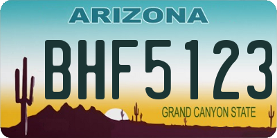 AZ license plate BHF5123