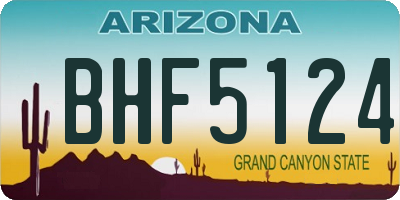 AZ license plate BHF5124