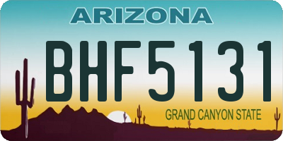 AZ license plate BHF5131