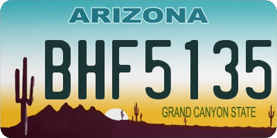 AZ license plate BHF5135