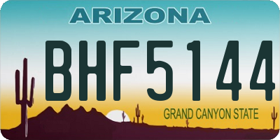AZ license plate BHF5144