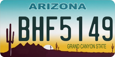 AZ license plate BHF5149